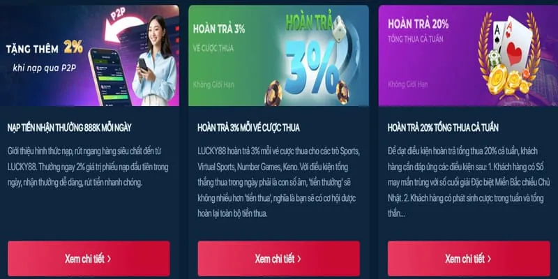 Thưởng nạp lại và các ưu đãi đặc biệt cho thành viên Jun888